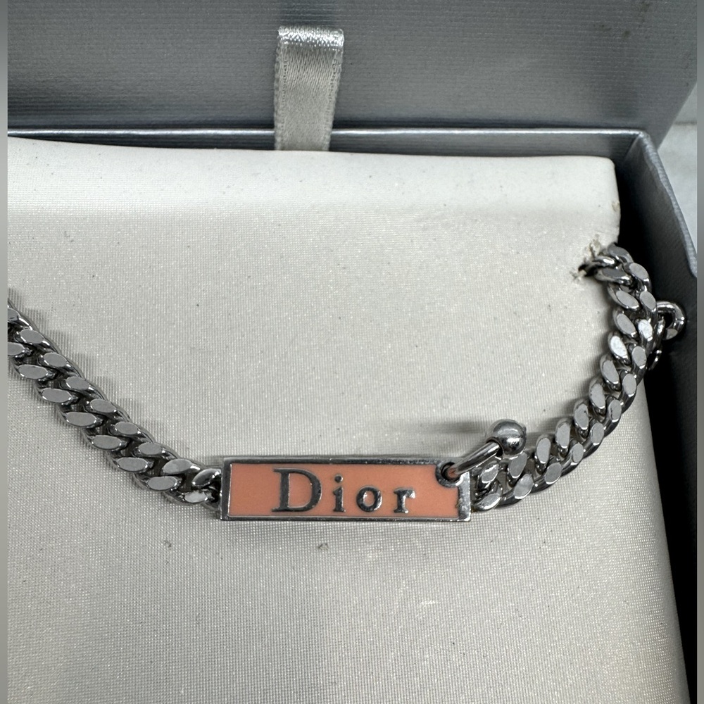 Dior Silver Bracelet Silver and Pink Enamel - Picture 2 of 6